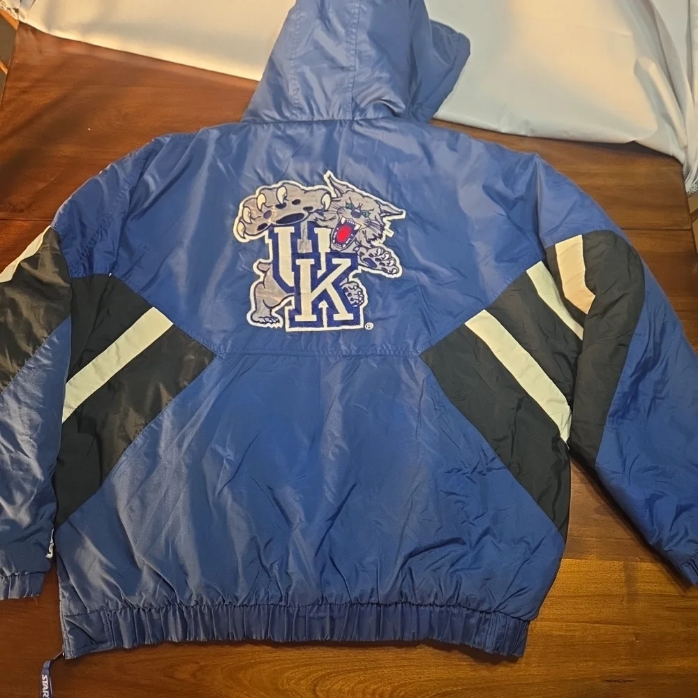 Vintage 90's Starter Pullover Front Pouch Blue Kentucky Jacket Size Large - Picture 7 of 11